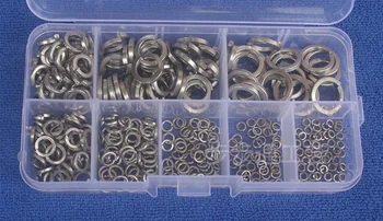 

8 Sizes 360pcs Stainless Steel Flat Washers Assortment Spring Lock Washers Kit Metal Gasket For Hardware Accessories