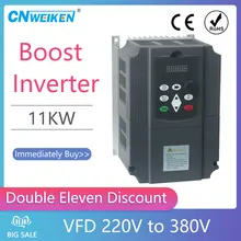 Inversor de frecuencia de 7,5kw/11 KW, 220V a 380V, entrada de 1 fase, salida de 220V, 3 fases de 380V