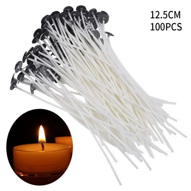 100 Stoppini Per Candele In Cotone Pre-cerati Con Linguetta Metallica – Lunghezze 8/10/12/15/20 Cm, Fai Da Te Per Candele In Soia, Paraffina O Gel