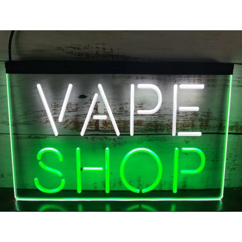 Vape Shop Indoor Display Dual Color LED Neon Sign
