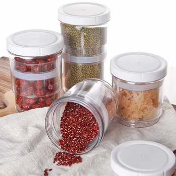 

Retractable Storage Tank Plastic Transparent Food Storage Container Stackable Sealed Grain Storage Tank