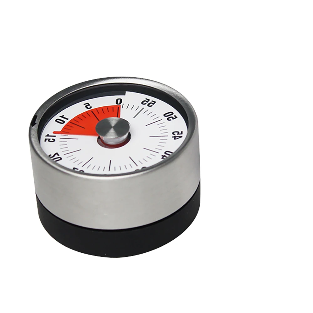 

Magnetic Kitchen Timer Mechanical Cooking Alarm Counter Clock Baking Reminder Mini Round Shape Stainless Steel Manual Countdown