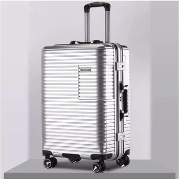 

New fashion travel rolling Luggage aluminum frame trolley suitcase bag men women universal wheel PC alloy shell password valise