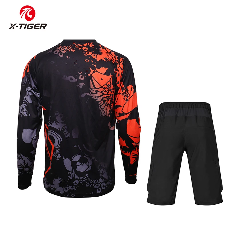 X-Tiger DH рубашка весна осень Удобный велосипед Велоспорт Джерси наборы с длинным рукавом Быстросохнущий Мотокросс Горные Джерси набор
