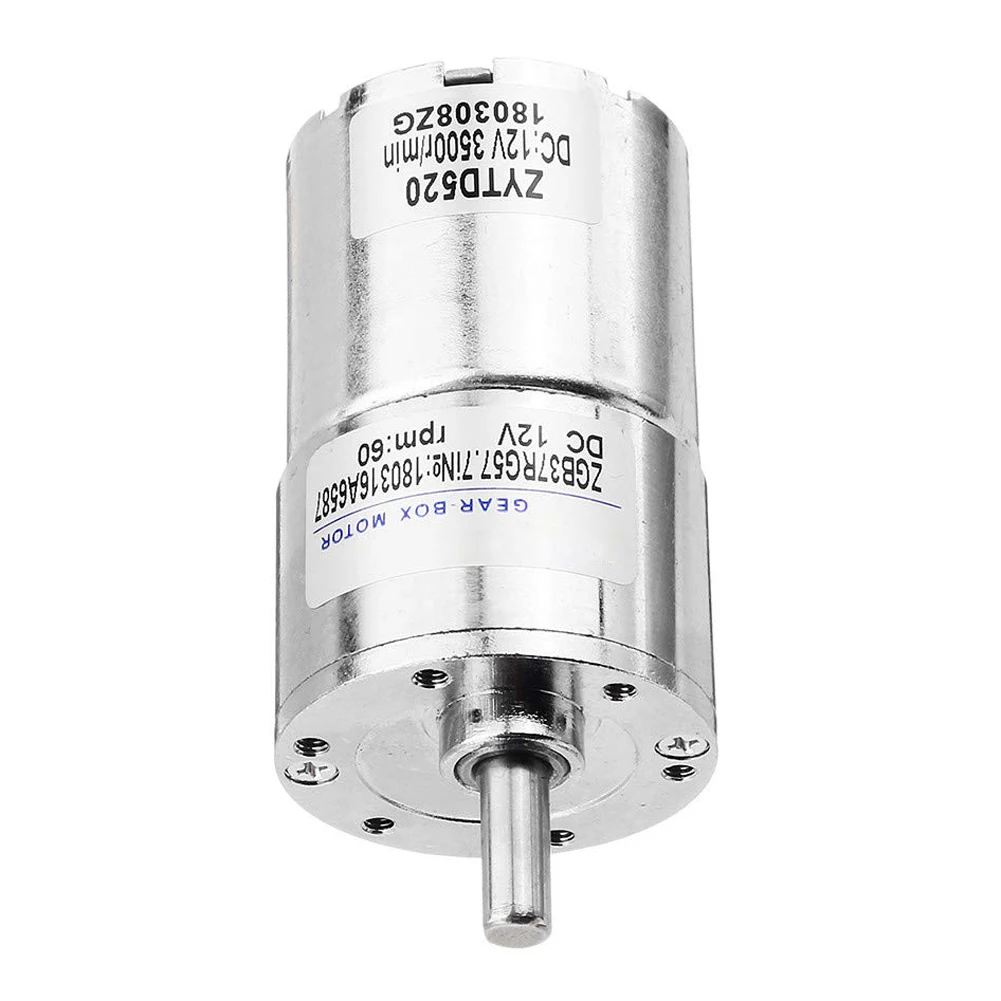 Прочный ZGB37RG мотор-редуктор DC12V 60 об/мин 37 мм эксцентриковый стержень для DIY или механической работы высокая эффективность и низкий уровень шума