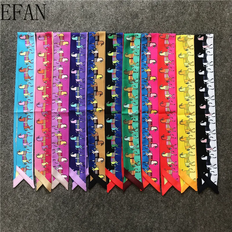 Spring Sweet Classic Horse Print Women Scarf Female Fashion Ribbon Tied