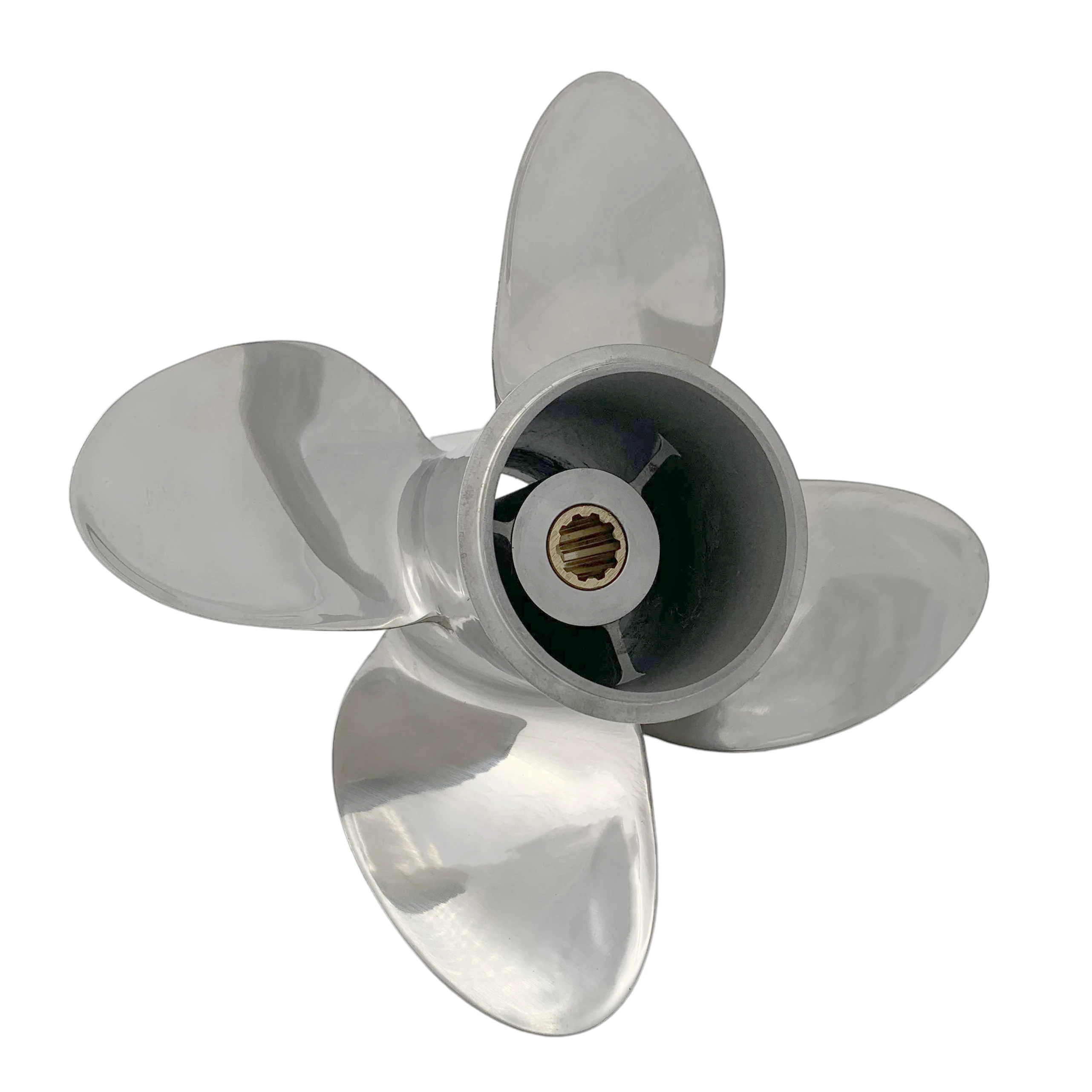 Boat Propeller 9.9x9 Fit Tohatsu/Mercury 4 Blades 25HP-30HP Engines Stainless Steel 10 Tooth Spline RH | Автомобили и мотоциклы