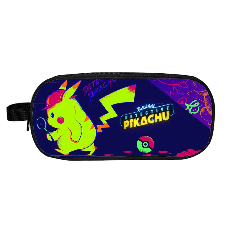 Пенал Пикачу макияж Аниме Покемон Mochila печать 3D косметички двойная молния косметичка для детские школьные принадлежности