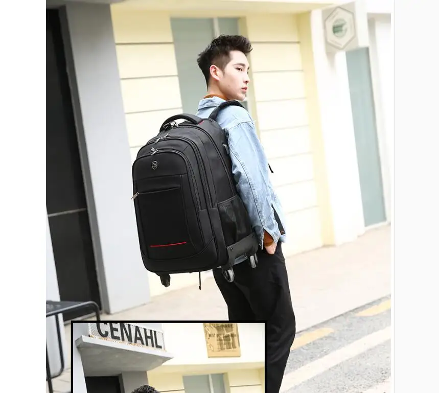 Men Business Rollin Luggage Backpack Men Tolley luggage Wheeled Backpack bag travel Trolley Bags on wheels Travel Wheeled Bag