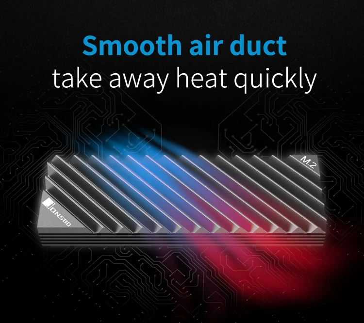 M.2 2280 Solid State Hard Disk Aluminum Heatsink with Thermal Pad for m2 Desktop