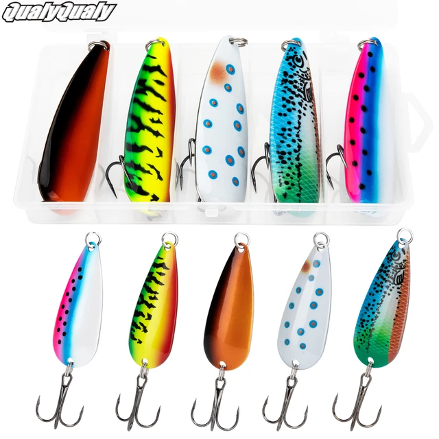 5pcs/box Fishing Metal Spoon Lure Bait For Trout Bass Spoons Hard Sequins Spinner  Fishing Tackle 3.5g 5g 7g 10g 15g 21g 28g - AliExpress