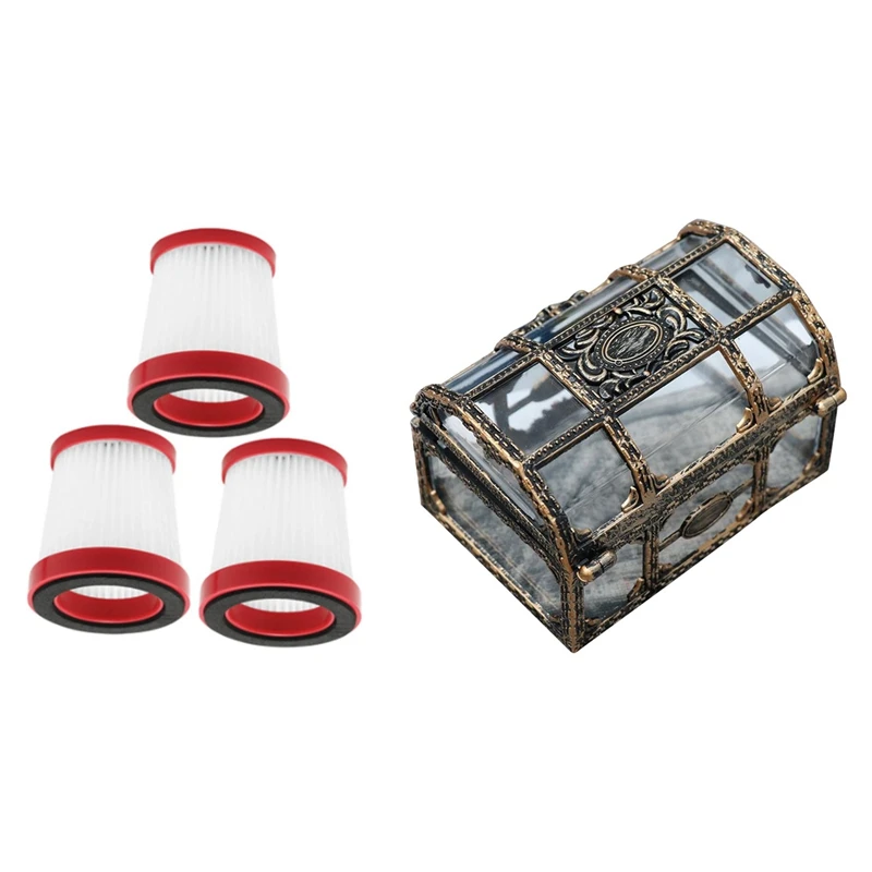 Pirate Treasure Chest Crystal Gem Storage Box With For Xiaomi Deerma VC01 Vacuum Cleaner Filter Dust Collector Aspirator | Бытовая