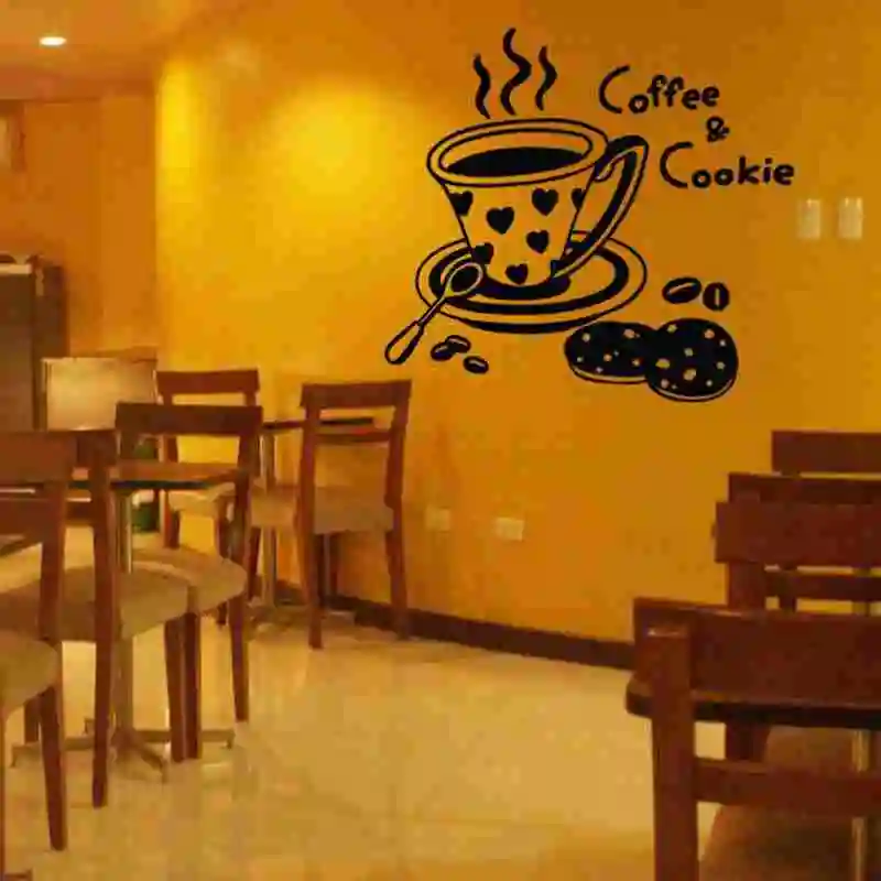 

Coffee Shop Sticker Bean Milk Tea Decal Cup Poster Vinyl Art Wall Decor Mural Decoration Break Bread Cafe Glass Decals