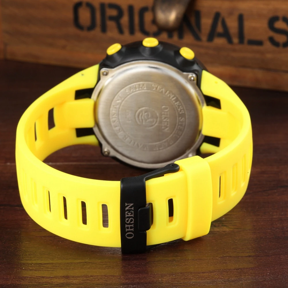Цифровые светодиодные женские мужские спортивные наручные часы модные желтые силиконовые военные электронные часы для дайвинга секундомер Relogio Masculino