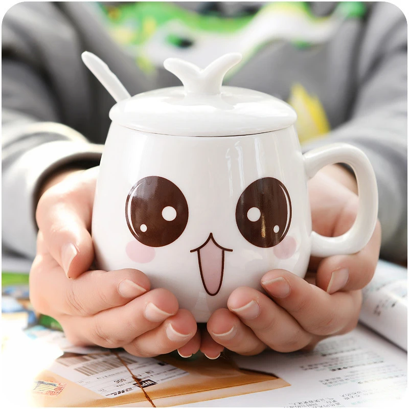 Ceramic Mugs Couples Cups Friends Gifts Office Coffee Milk Cups Ceramic Cup Creative Personality Cute Expressions Patterns