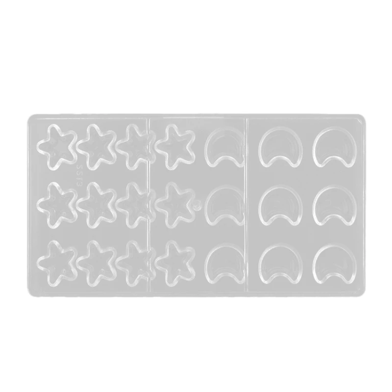 

Cavities Cute Moon and Star Shaped Chocolate PE Candy Mold for Home DIY Baking Supplies
