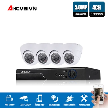 

H.265 5.0MP CCTV camera System 4CH 5MP AHD security Camera DVR Kit CCTV Mini Dome Indoor home Video Surveillance System 2TB HDD