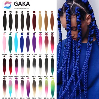 

GAKA 26 Inch 90g Jumbo Braiding Hair Ombre Synthetic Box Braids Hair Extension Kanekalon Yaki Straight Stretched Twist