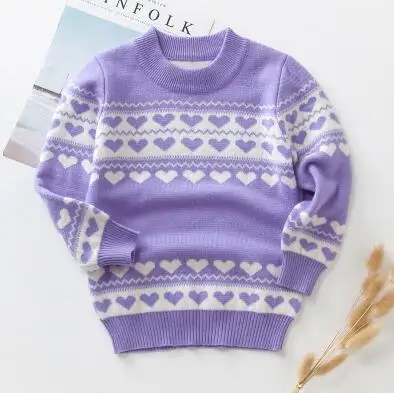 

2019 new autumn and winter Girls base knit sweater sets children plus velvet thick bnn25