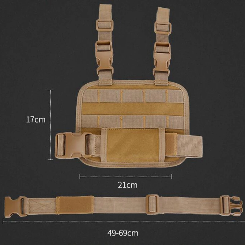 Tactical Drop Leg Platform Military Hunting Thigh MOLLE Rig with Adjustable Belt & Thigh Straps for Universal Holster