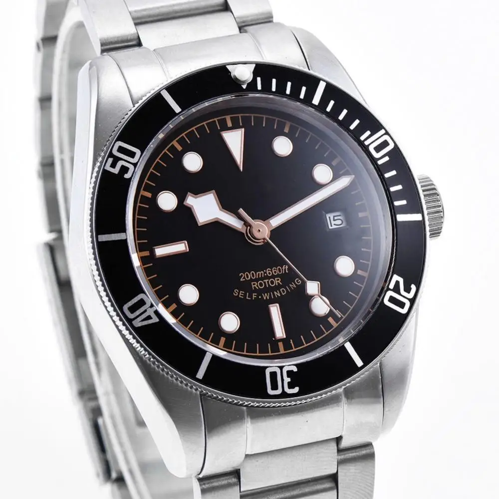 Мужские автоматические водонепроницаемые часы с календарем механические для