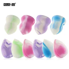 4/6/10 шт. уход за кожей лица макияж губка косметический Красота буфами на рукавах тональный крем контур Гладкий макияж ящик для инструментов случайный красочные буфами на рукавах