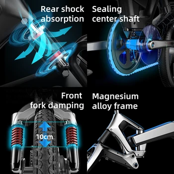 Electric Bicycle 400w 48V10ah Lithium Battery 16 Iinch Tire Electric Mini Folding E-Bike Elektrische Motorcycle for Men Women 5