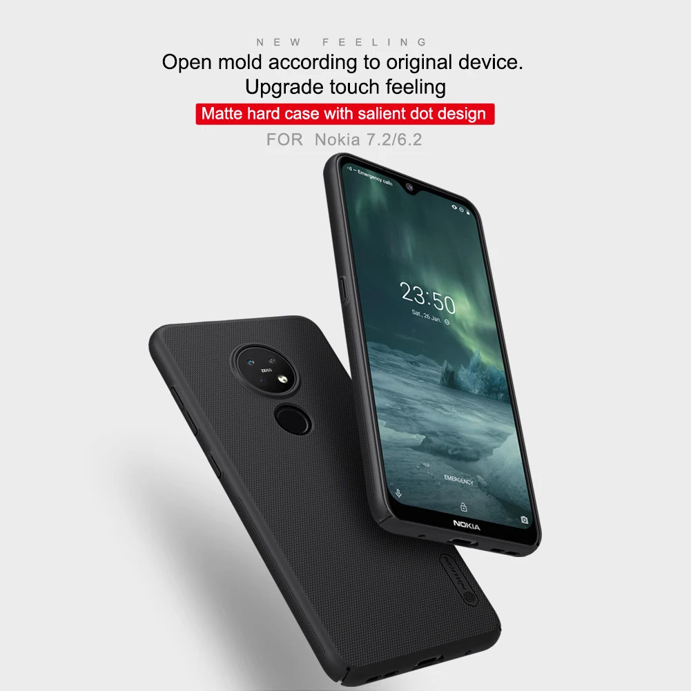 Для Nokia 7,2 6,2 чехол Nillkin матовый щит жесткая задняя крышка из ПК матовый чехол для Nokia 7,2 чехол Подарочный держатель