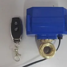 DC5V DC12V DC24V AC220V 2 провода 433 МГц DN15 DN20 DN25 латунь уменьшенное отверстие женский-женский пульт дистанционного управления электрический шаровой клапан