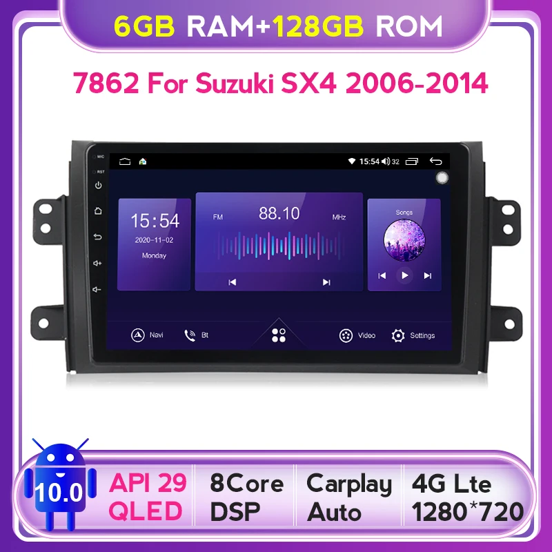 6G + 128G QLED 5G WIFI Android для Suzuki SX4 2006 - 2013 Fiat Sedici 2005 2014 Автомобильный Радио Мультимедиа