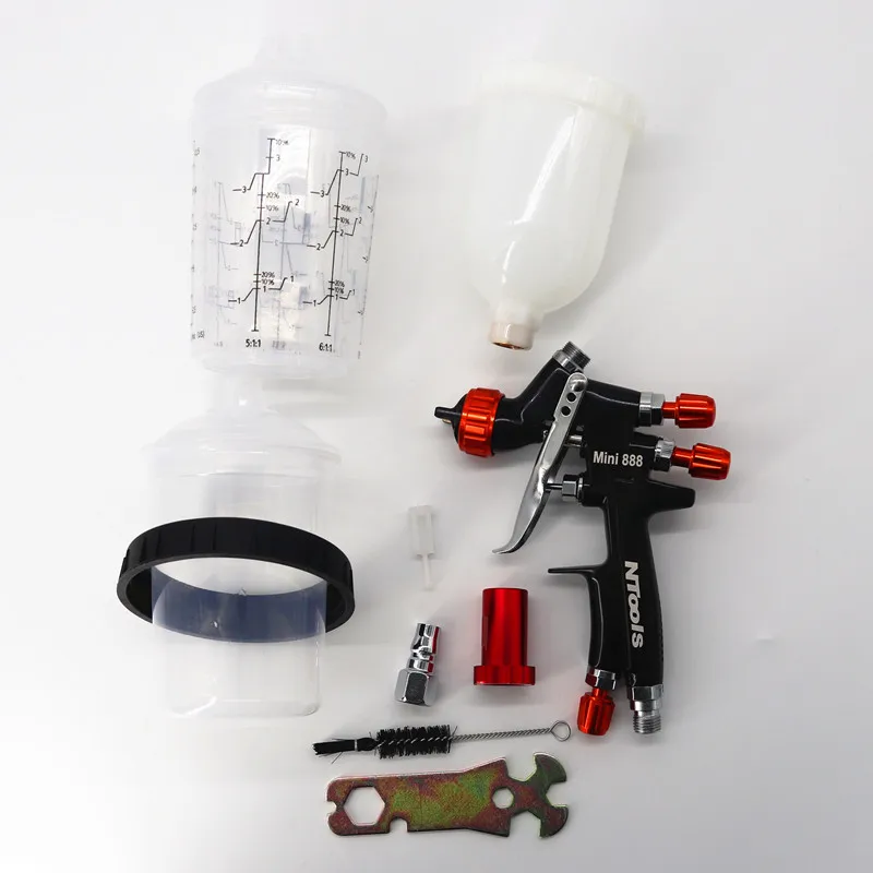 Spray Gun With 400CC Mix Cup Air Spray Gun With Paint Mixing Cup And Adapter Mini Spray Gun Paint Spray Gun 1.2mm Nozzle undercoating spray gun