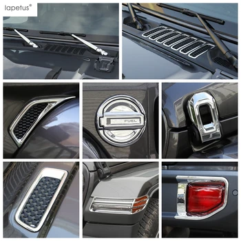 

Lapetus Shiny Exterior Refit For Jeep Wrangler JL 2018 - 2020 Window Wiper / Oil Gas Tank Cap / Rear Fog Lights Cover Kit Trim