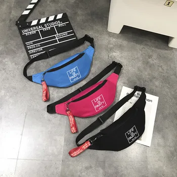 

2020 Waist Bag fanny bag sports Harajuku Bags zipper femme Chest Men pack Canvas Purse Belt Women sac
