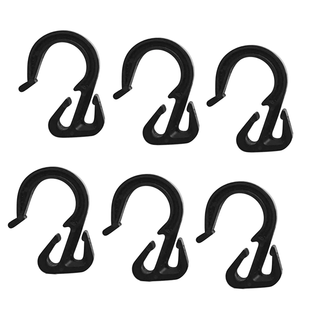 Pack 6 Lightweight & Strong 5mm Shock Cord End Hooks for Elastic Bungee Rope Luggage Strap Hook