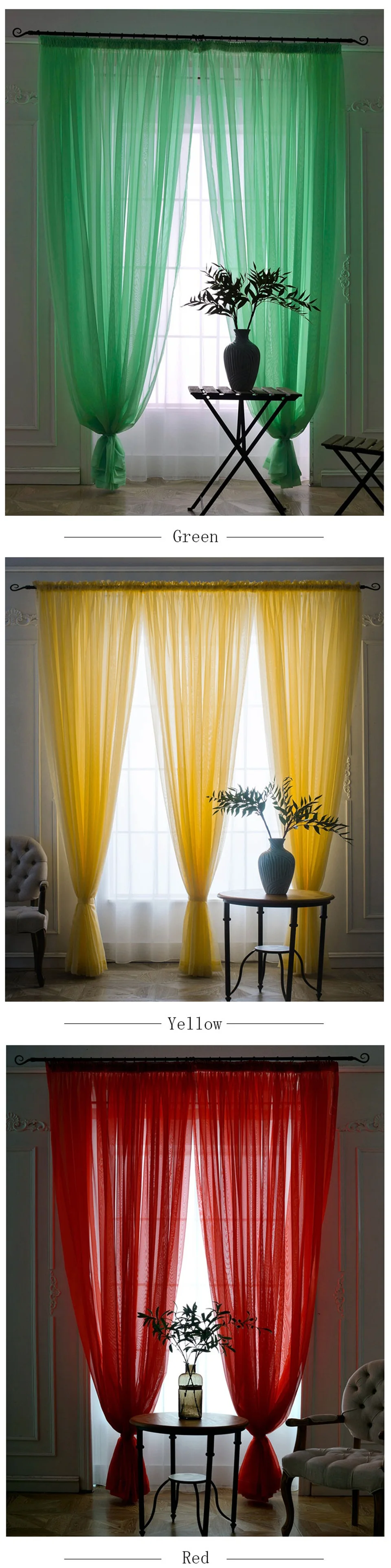 NORNE Cheap White Semi Sheer Window Elegance Curtains Drape Panels Voile Curtain Treatment for Bedroom Living Room Home Textile