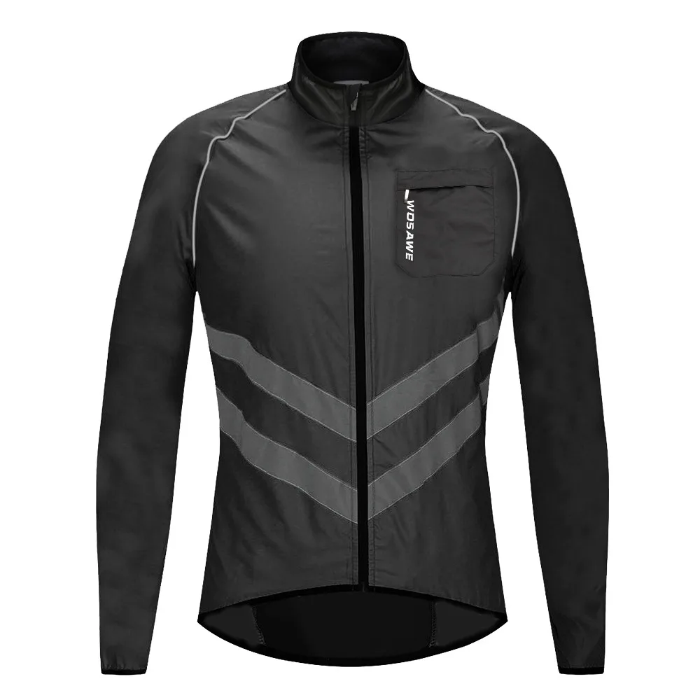 WOSAWE Reflective Cycling Jackets Men Breathable Waterproof Lightweight Rain Windbreaker Coat Bicycle Cycle MTB Bike Clothing