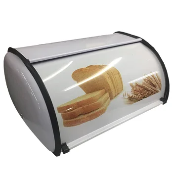 

Newly Small Drum Type Bread Box Anti-fouling Anti-fingerprint Technology Stainless Steel Bread Storage Box Kitchen Utensils