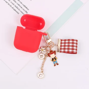 

For AirPods mini 4 Pro 4 Case canvas Cute dogs cartoon Key Ring Silicone Case Fundas for Air Pods Pro 4 Earphone Protect Cover