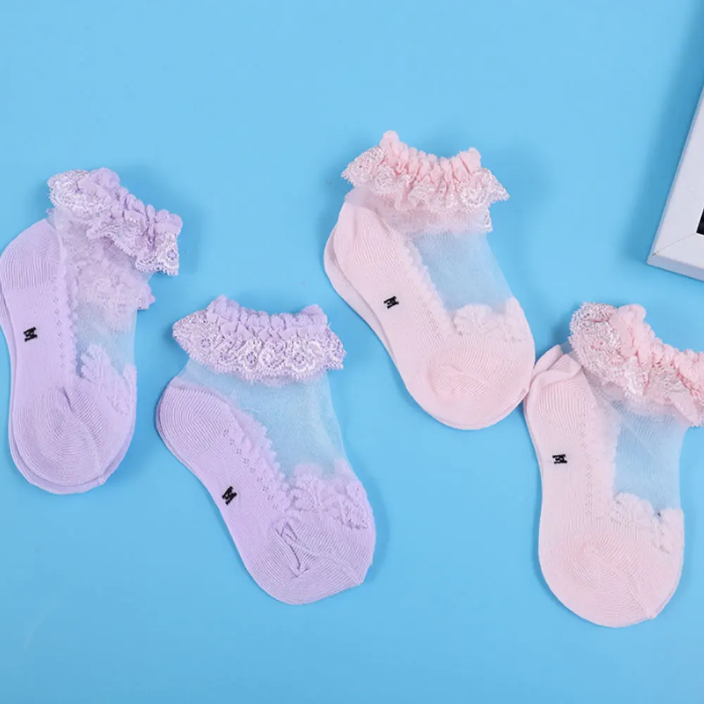 Emmaaby/модные однотонные короткие носки-пачки с кружевным бантом и оборками для маленьких девочек короткие носки для новорожденных и малышей