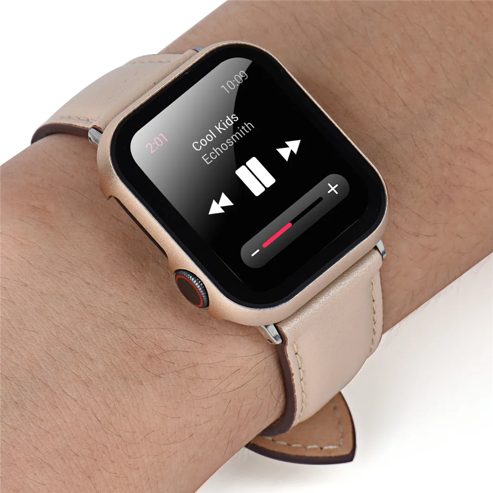 Металлический чехол для часов с закаленной пленкой для Apple Watch 5 4 3 2 1 чехол 44 мм 40 мм 42 мм 38 мм защитные аксессуары для экрана