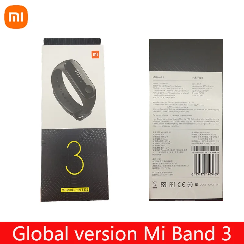 Оригинальный Xiaomi Mi Band 3 Смарт-браслет Bluetooth спортивный водонепроницаемый