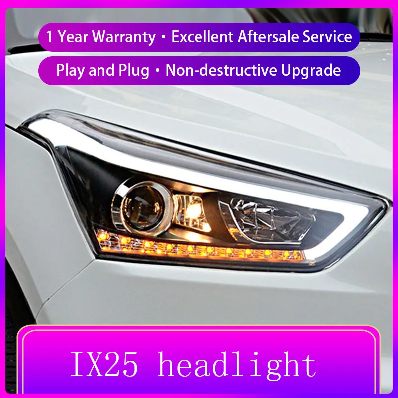 Head Lamp For Hyundai Creta Headlights 20142018 New Ix25 Led Headlight