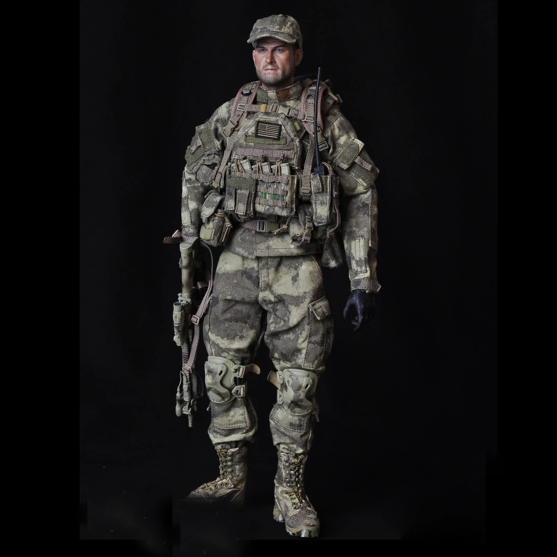 

1/6 30cm Soldier Model Suit Realistic Headsculpt DIY Handmade Soldier US Army A-TACS Ruins Camouflage