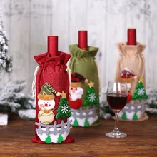 Christmas Wine Bottle Cover Champagne Wine Bottle Cover Christmas Red Wine Gift Bag Christmas Candy Bag Party Home Decoration