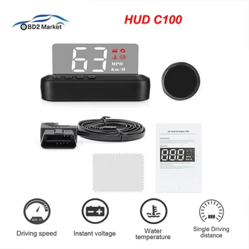 

Head Up Display Car HUD C100 OBD OBD2 Display HUD C100 On-Board Computer HUD Car Speedometer OBD OBD2 HUD Headup Display