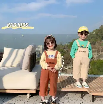 

2020 New Girls Boys Overalls Spring Fashion Kids Long Pants 1-6 Years PO190