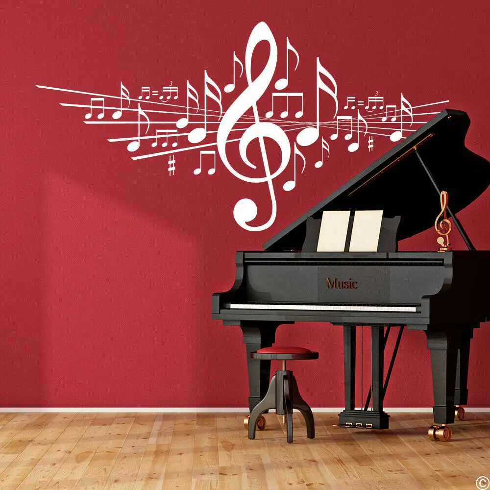 Note Musicali Adesivo Note Musicali Reble Clef Musica Aula Decor Adesivi Murali Musica Per La Casa Decorazione Murale Rimovibile Z607