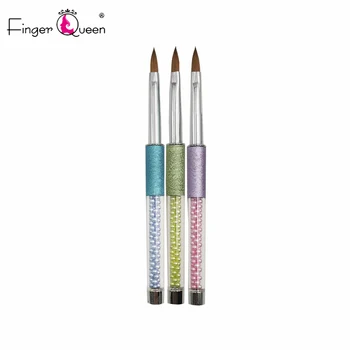 

3 Color Pearl Crystal Penholder Kolinsky Gel Nail Brushes Nail Design Tool Manicure Painting Draw Pen Brush Gel Uv Nail B068