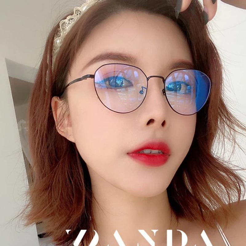 

Feishini High Quality Anti Blue Light Glasses Filter Reduces Blocking Rays Radiation Computer Eyewear Women Metal