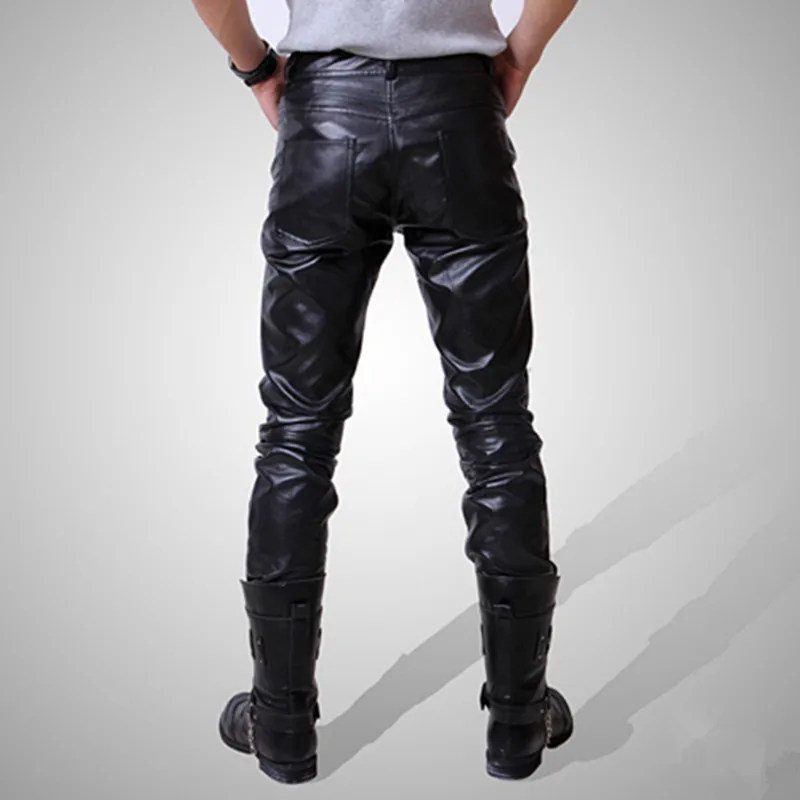Men Leather Pants Male 